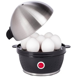 SLABO Eierkocher elektrischer Eierkocher aus Edelstahl bis 7 Eier Messbecher Stechhilfe, Anzahl Eier: 7 St. schwarz
