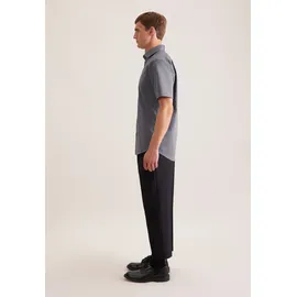 Seidensticker Businesshemd "Schwarze Rose", Herren, Gr. S38, normale Ärmellängen, grau, 100% Baumwolle, unifarben, regular fit, gerader Abschluss, Hemden, Regular 1/2 Kentkragen Uni