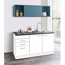 OPTIFIT Küchenzeile Mini 150 cm E-Geräte weiß/blau/anthrazit