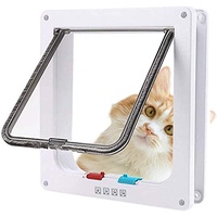 Sailnovo Katzenklappe Hundeklappe 24.5 * 28.5 * 5.5cm 4 Wege Magnet-Verschluss für Katzen und kleine Hunde - Hundetür Katzentür Haustierklappe (XL, Weiß)