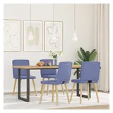 vidaXL Esszimmerstühle 4 Stk. Jeansblau Stoff