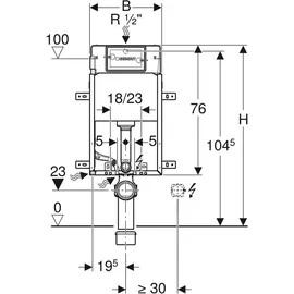 Geberit Kombifix Basic mit Delta UP-Spülkasten 12cm