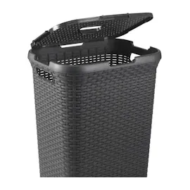 Curver Style Wäschebox (60L) + Wäschekorb und Set, Kunststoff, anthrazit, 60 L + 1 x 45 L