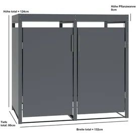 DEGAMO Mülltonnenbox ULM 132 x 124 cm anthrazit