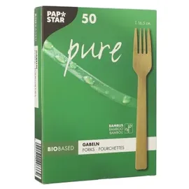 Papstar Bambus-Gabeln 16,5 cm 50 St. Natur