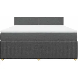 vidaXL Boxspringbett 180 x 200 cm Dunkelgrau