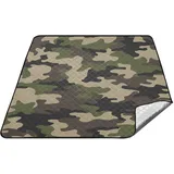 YOUJUNER Picknickdecke 200 x 200 cm Camouflage Grün Camo Große Picknickmatte Wasserdichte Stranddecke Tragbare Outdoor Teppich Camping Matte