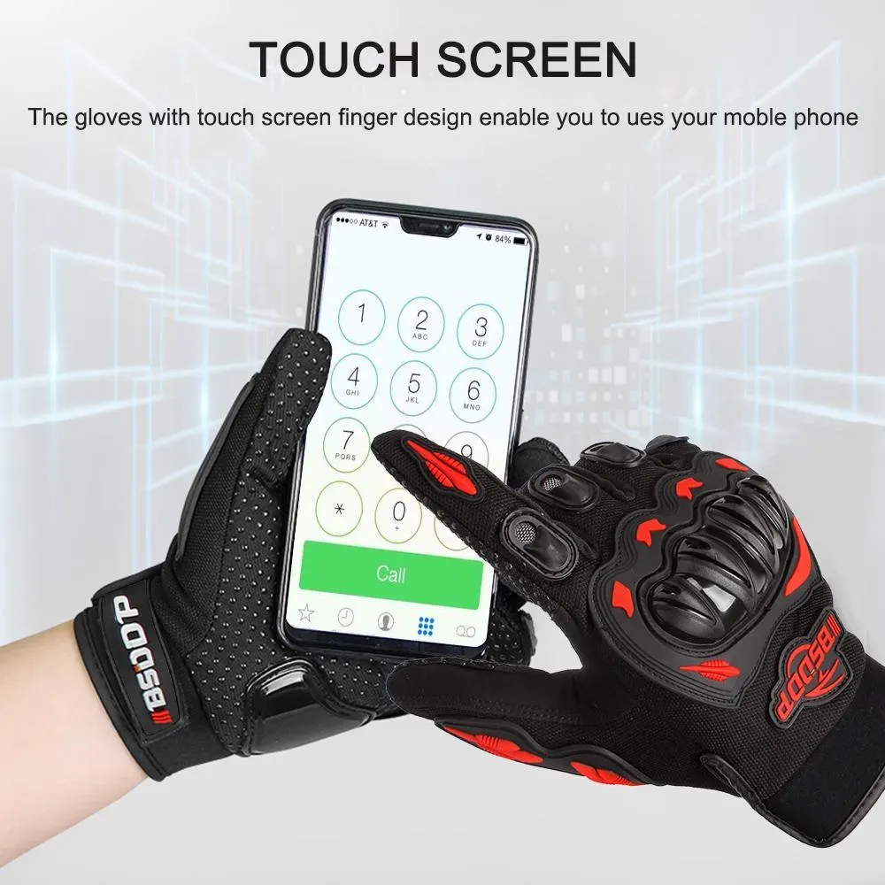 Herren-Motorradhandschuhe, Touchscreen-Vollfinger-Motorrad-Rennmotorrad