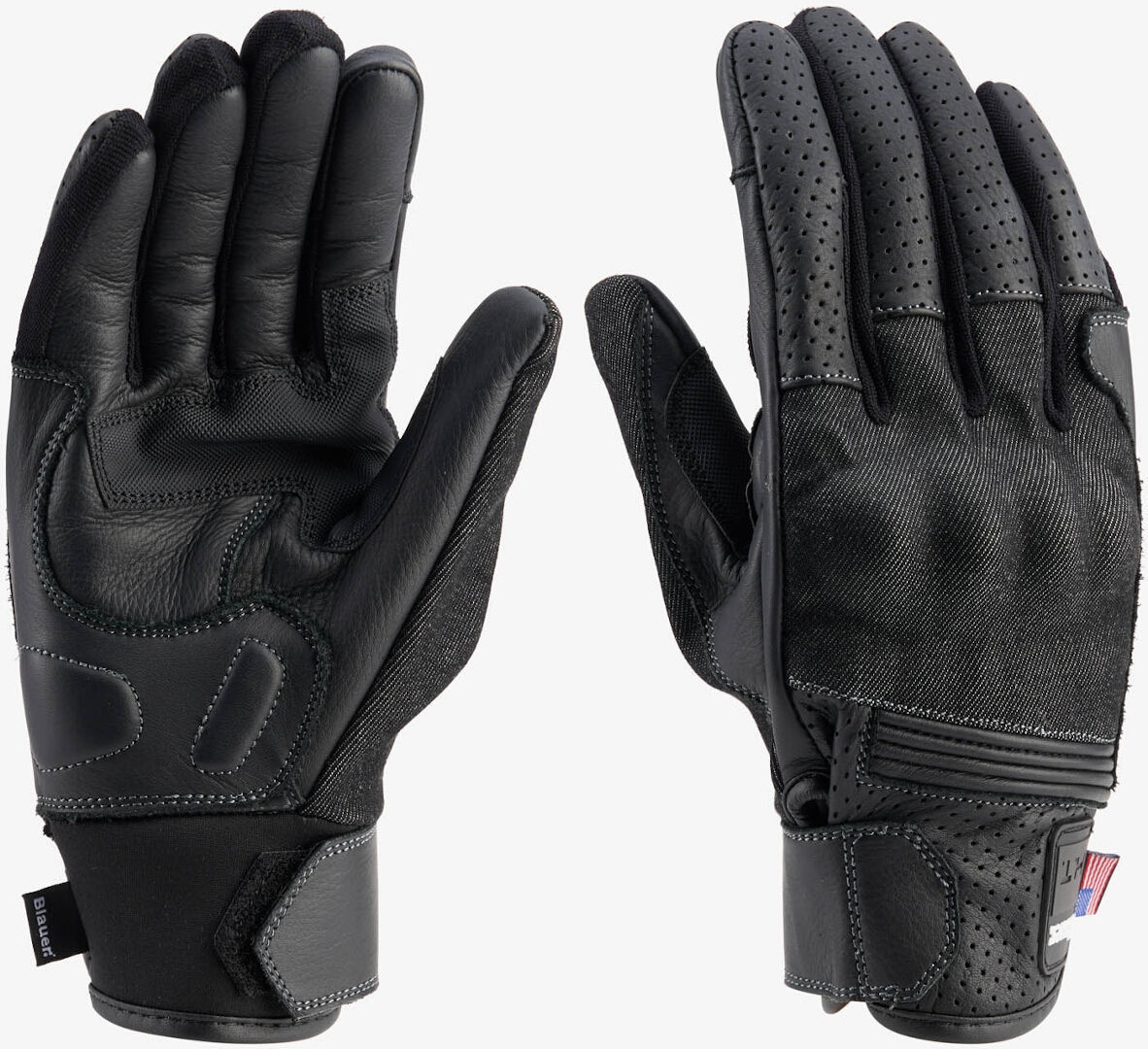 Blauer Digit Motorradhandschuhe, schwarz, Größe M für Männer