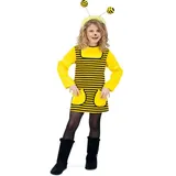 KarnevalsTeufel.de Bienchen Kostüm Kinder, Bienchen, Schwarz-Gelb-gestreift, Biene (128)