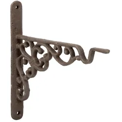 Hanging Busket Haken, aus Gusseisen, handgefertigt, dekoratives Design, 2,3x20,8x18,9cm, S