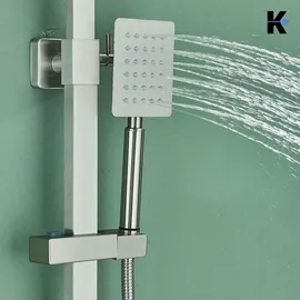 klarwerk LANA Duscharmatur Set mit Regendusche & Handbrause Silber 27271000