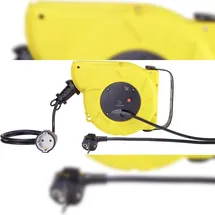 Renkforce RF-3349118 Wandkabeltrommel 9.00 m Schwarz Schutzkontakt-Winkelstecker