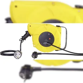 Renkforce RF-3349118 Wandkabeltrommel 9.00 m Schwarz Schutzkontakt-Winkelstecker