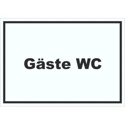 Gäste WC Schild mit Text Toilette waagerecht A2 (420x594mm)