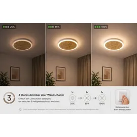 Licht-Erlebnisse Tongstel 1 rund goldfarben/schwarz
