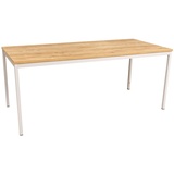 furni24 Schreibtisch-Stahl 180x80x75cm, Eiche, TÜV/GS-Einfache Montage, Arbeitstisch, Bürotisch, Küchentisch, Esstisch, Druckertisch Büro-Möbel Arbeitszimmer Computertisch Gaming-Tisch Mehrzwecktisch