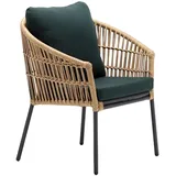JVmoebel Gartenstuhl Modern Rattan Sessel 1 Sitzer stilvoll Grün Terrasse Luxus Design, Made in Europa grün