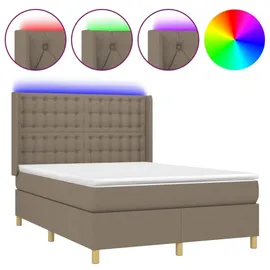 vidaXL Boxspringbett 140 x 200 cm Taupe