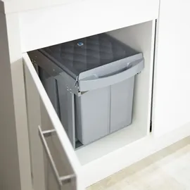 Relaxdays Einbaumülleimer 2-fach 20 l Grau