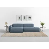 TRENDMANUFAKTUR Ecksofa TRENDMANUFAKTUR "Braga, mit hochwertigem Kaltschaum, L-Form, in Cord erhältlich", blau (blau horizon), B:275cm H:72cm T:160cm, 100% Polyester, Sofas, modernes Sofa, Couch mit hohem Sitzkomfort, 275/72/160 cm (B/H/T)