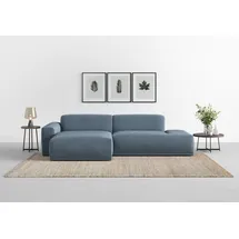 TRENDMANUFAKTUR Ecksofa TRENDMANUFAKTUR "Braga, mit hochwertigem Kaltschaum, L-Form, in Cord erhältlich", blau (blau horizon), B:275cm H:72cm T:160cm, 100% Polyester, Sofas, modernes Sofa, Couch mit hohem Sitzkomfort, 275/72/160 cm (B/H/T)
