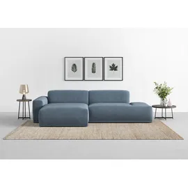 TRENDMANUFAKTUR Ecksofa TRENDMANUFAKTUR "Braga, mit hochwertigem Kaltschaum, L-Form, in Cord erhältlich", blau (blau horizon), B:275cm H:72cm T:160cm, 100% Polyester, Sofas, modernes Sofa, Couch mit hohem Sitzkomfort, 275/72/160 cm (B/H/T)