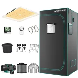 Komplettset TSW-2000 - 300W LED Pflanzenlampe, Zelt, Luftfilter und Zubehör            
