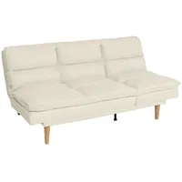 MCW Schlafsofa MCW-M79, Gästebett Schlafcouch Couch Sofa, Schlaffunktion Liegefläche 180x110cm ~ Stoff/Textil creme