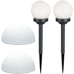 Solarleuchte Halbkugel Kugelleuchte Solar Außen Gartendeko Halbkugel, weiß, LED Leuchtmittel, D 20 cm, 4er Set