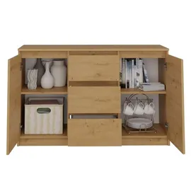 Top e shop Topeshop 2D3S ARTISAN, Eiche, 3 Schublade(n), Partikelbord, Einfarbig, Modern, Partikelbord - Braun