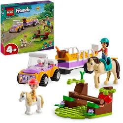 LEGO Friends 42634 Pferde- und Pony-Anhänger, Perde-Spielzeug mit Figuren