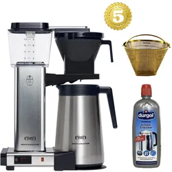 Moccamaster Filterkaffeemaschine KBGT Polished Silver Aktionspaket