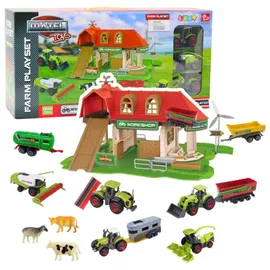LeanToys Bauernhof mit Traktoren und Tieren 42el