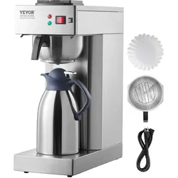 VEVOR Kommerzielle Filterkaffeemaschine 12 Tassen mit Thermoskanne Büro Café