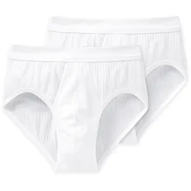 SCHIESSER Slip Authentic unifarben weiß S 2er Pack