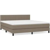 vidaXL Boxspringbett mit Matratze Taupe 180x200 cm Stoff - Taupe