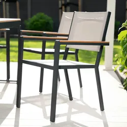 HOME DELUXE Gartenstuhl stapelbar SEDIA - 2 Stück | Stapelstuhl Balkonstuhl Terrassenstuhl