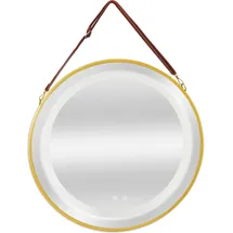 pro.tec LED-Badspiegel Picerno Ø70cm mit Aufhängung Gold