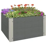 Outsunny Hochbeet, Blumenkasten, Pflanzkasten mit offenem Boden, für Garten, Grau,