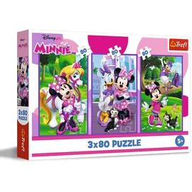 Trefl – 3in1 Puzzle: Disney, Minnie und Freunde - 3 x 80 Teile, 3er-Puzzle-Set für Kinder ab 5 Jahren