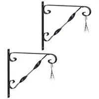 Relaxdays 2er Set, Blumenampel Halterung, - schwarz