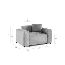 Fun Möbel Sessel MEGAN Stoff Poso 70 x 80 x 80 cm Rosa mit Rollen