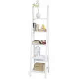 SoBuy FRG101-W Wandregal Leiterregal Badregal Standregal Bücherregal mit fünf Böden weiß BHT ca: 44x180x39cm