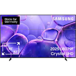 SAMSUNG LED-Fernseher "GU65U8079FU LED-Fernseher", G (A-G), schwarz, 65, Fernseher, Crystal UHD, Q-Symphony, Dolby Surround Sound, Triple Tuner, Smart-Hub