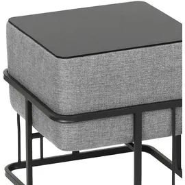 [en.casa] Hocker Tas 38 x 38 x 38 cm Hellgrau