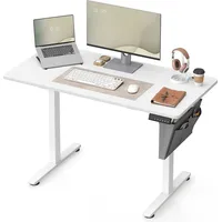 Songmics Höhenverstellbarer Schreibtisch 120 x 60 cm Wolkenweiß