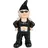 Brubaker Gartenzwerg Coole Bikerin Schwarz - Rocker Zwergen Frau mit Sonnenbrille - Gartenfigur Lustig - Dekoration Wetterfest für Garten Campingplatz - Gartendeko für außen - 23 cm groß