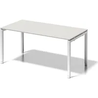 BISLEY Cito Schreibtisch grauweiß, verkehrsweiß rechteckig, 4-Fuß-Gestell weiß 160,0 x 80,0 cm