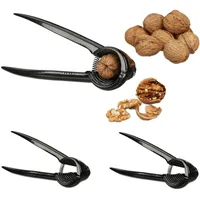 Relaxdays Nussknacker 3er Set HBT 6 x 18,5 x 7,5 cm Aluminium Schwarz